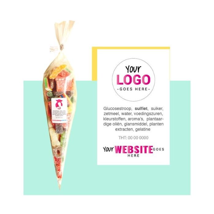 gepersonaliseerde snoepzak zuur gesuikerd