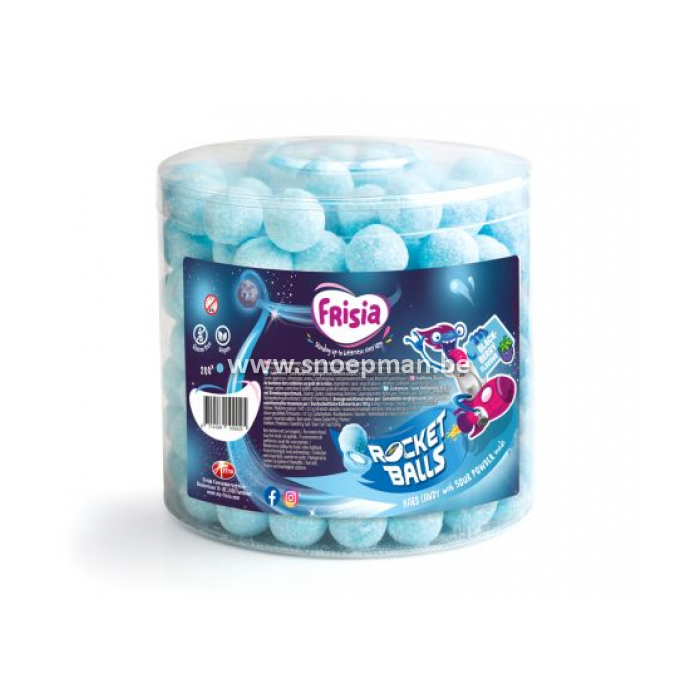 rocketballs, zure snoep, blauwe bollen, blauwe snoep