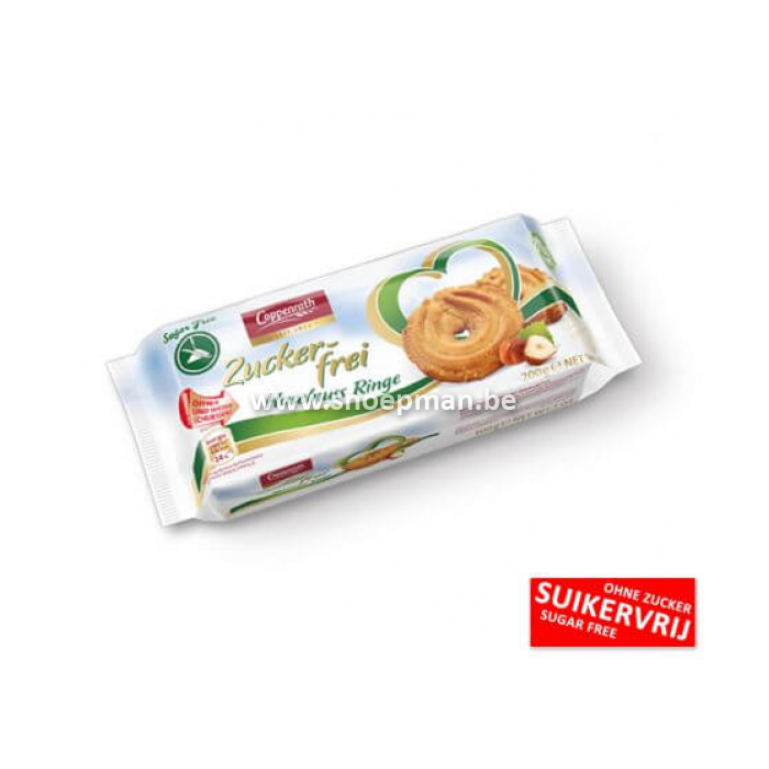 Suikervrije koekjes hazelnootringen