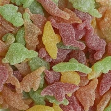 Dinosaurus snoep in puntzakjes of per kilo!
