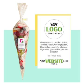Bedrukte snoepzakjes met veggie mix met logo