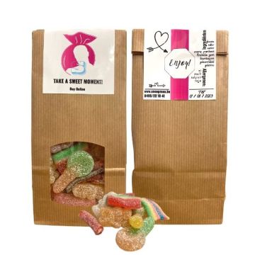 Bedrukte kraftzakjes zuur/gesuikerd mix